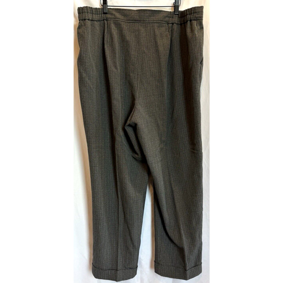 Womens Pinstripe Wide Leg Classic Minimalist Pants Size 22W Work Career Trousers - Picture 7 of 9